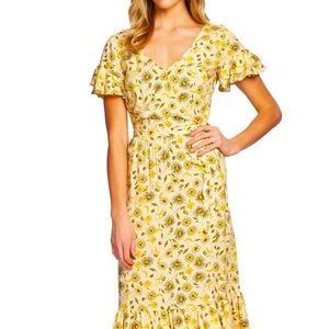 NWT Cece Bohemian Yellow Flower Dress, Size 14